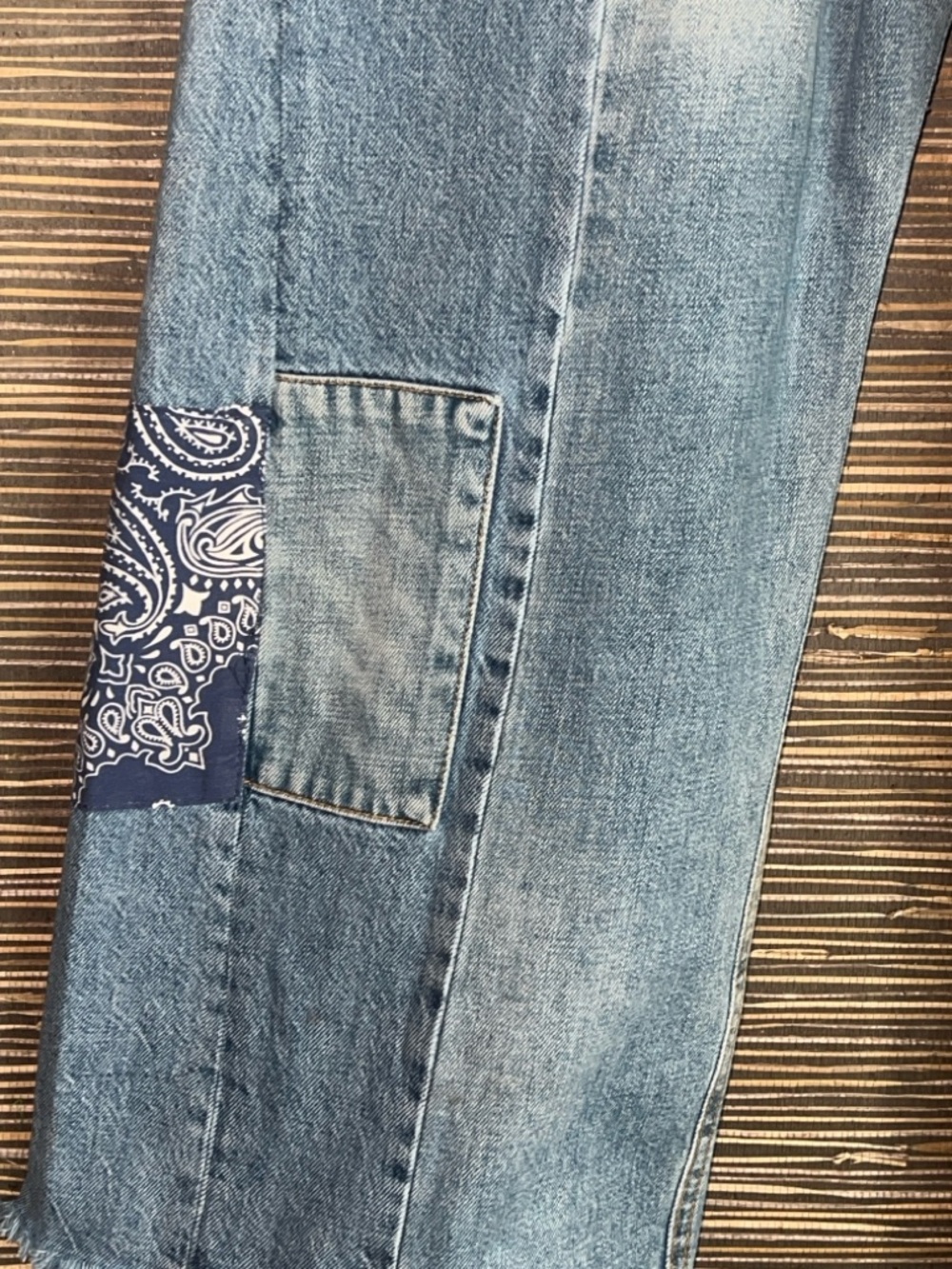 Free People Heart Of Gold Wide Leg Patch Jeans 29 - Picture 9 of 17